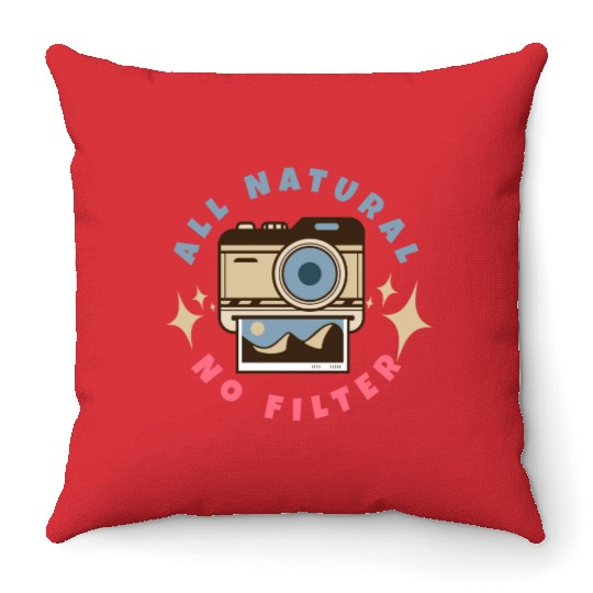 All Natural No Filter Instant Camera Throw Pillows