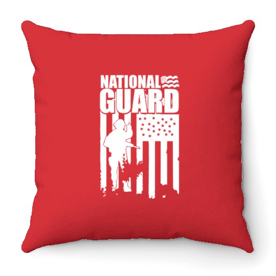 American Flag National Guard National Guard Throw Pillows