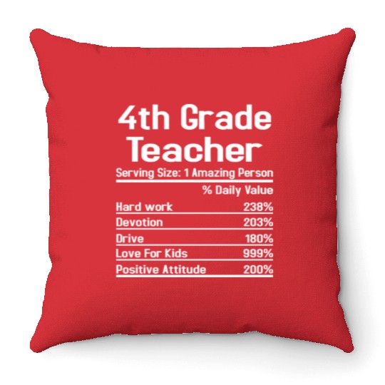 4th Grade Teacher Throw Pillows