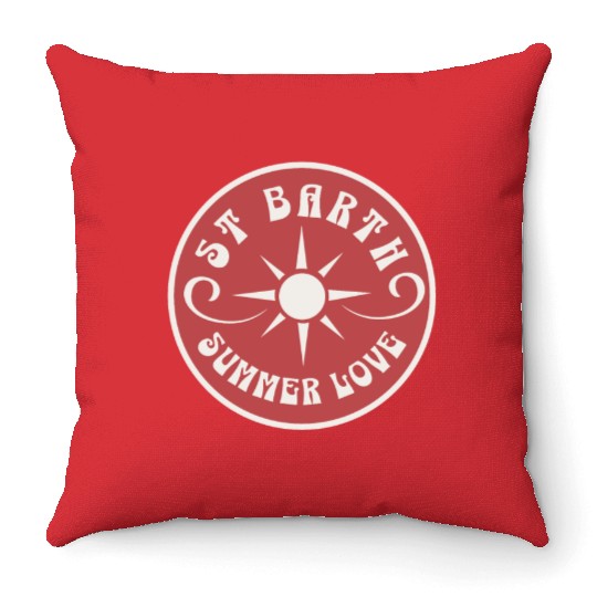 Saint Barthelemy Caribbean Summer Love Throw Pillows