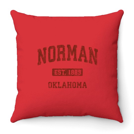 Norman Oklahoma Ok Athletic Sports Throw Pillows