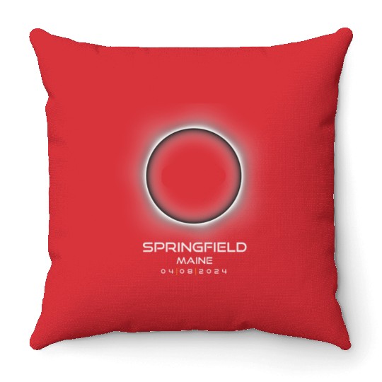 2024 Springfield Maine Eclipse Souvenir Memento Throw Pillows
