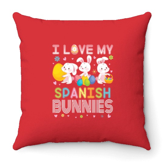 Color Flower Easter Eggs Happy Me I Love My Throw Pillows