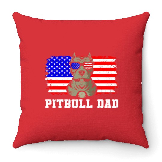 Pitbull Dad Throw Pillows