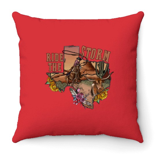 Ride The Storm Throw Pillows