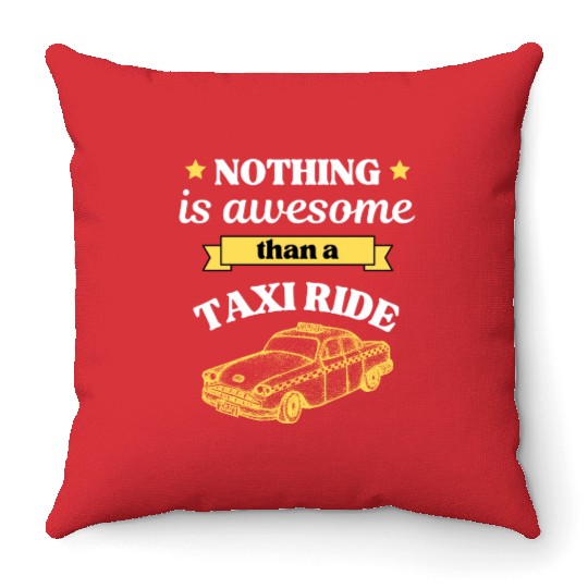 Taxi Ride Old Car Lover Throw Pillows