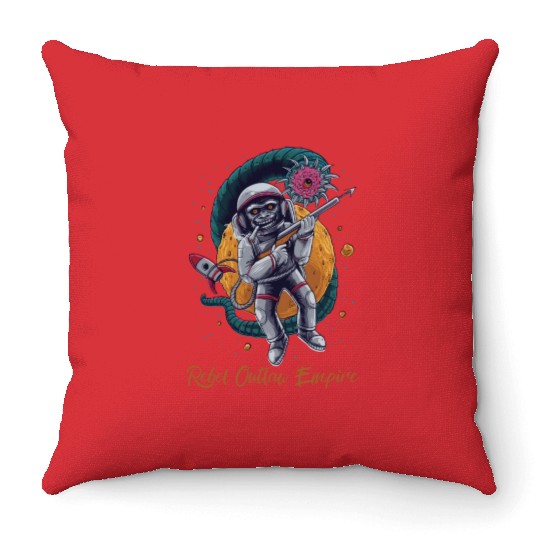 Rebel Outlaw Empire - Rebel Monkey Throw Pillows