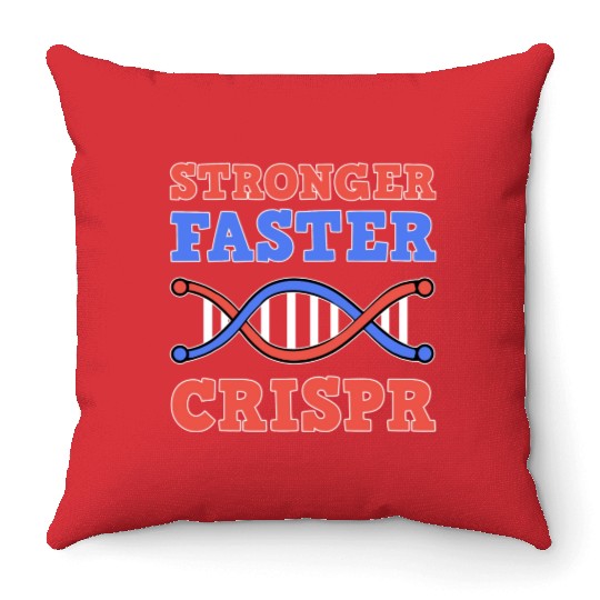 Stronger Faster Crispr Graffiti Biology Teacher Throw Pillows
