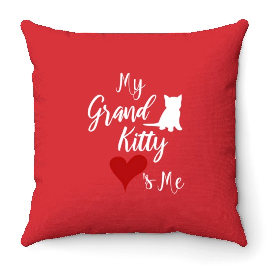 My Grandkitty Loves Me Grandma Of Cats Or Kittens Throw Pillows
