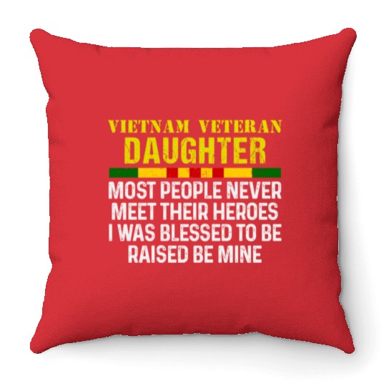 US Army Vietnam Veteran Daughter Throw Pillows