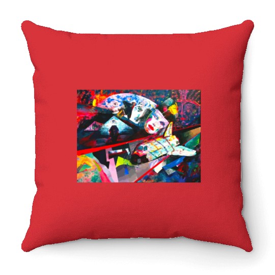 Moonshot Surreal Space Fantasy Throw Pillows