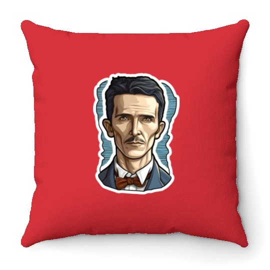 Nikola Tesla Physics Nerd Geek Throw Pillows