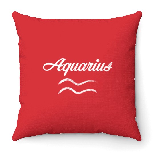 Zodiac Symbol Sign Aquarius Throw Pillows