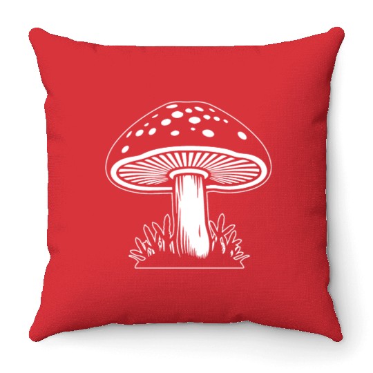 Mushroom Picker Fungi Forest Throw Pillows