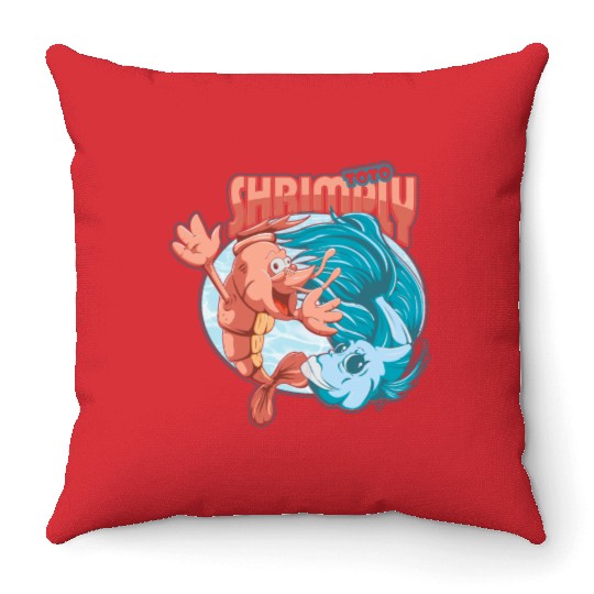 shrimp and catfish Throw Pillows