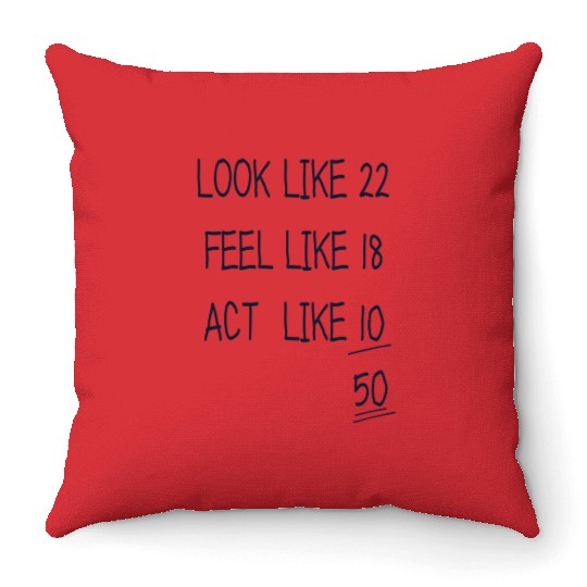Funny Age Typography green Throw Pillows