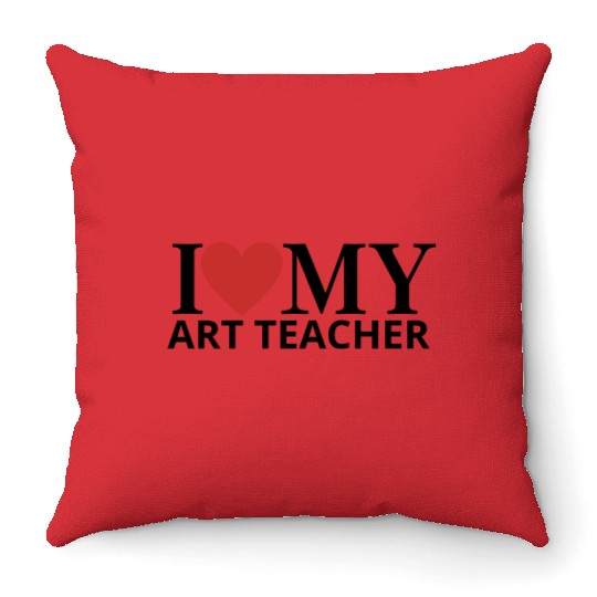 I HEART MY ART TEACHER Throw Pillows