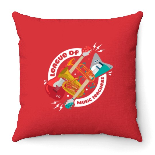Music Teacher League Throw Pillows