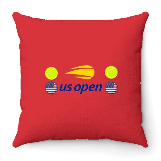 us open tennis Throw Pillows