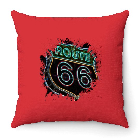 Route 66 Throw Pillows