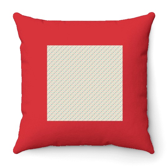 Retro Hearts Pattern Yellow Teal Coral Throw Pillows