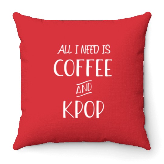 Coffee And Kpop Korean Pop Kdrama Throw Pillows