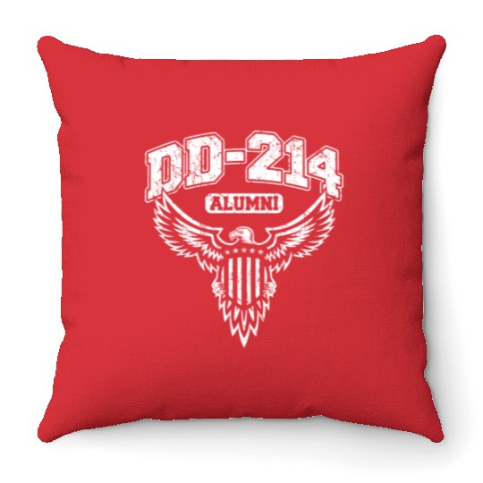 Dd 214 Alumni Military Veteran With Usa Eagle Throw Pillows