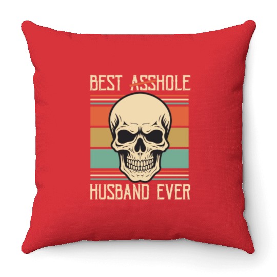 Vintage Best Asshole Husband, Husband png, bride Throw Pillows