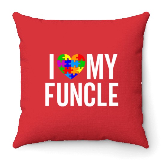 I Love My Funcle Throw Pillows