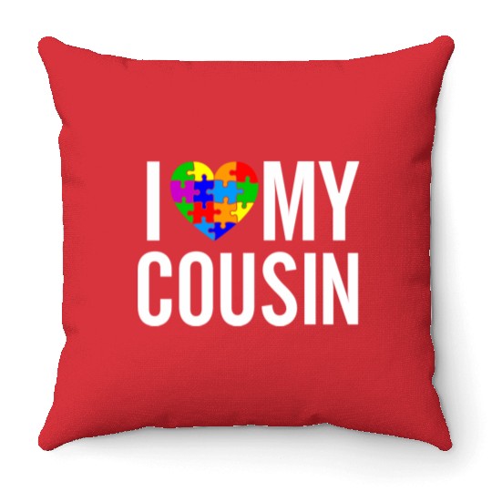 I Love My Cousin Throw Pillows