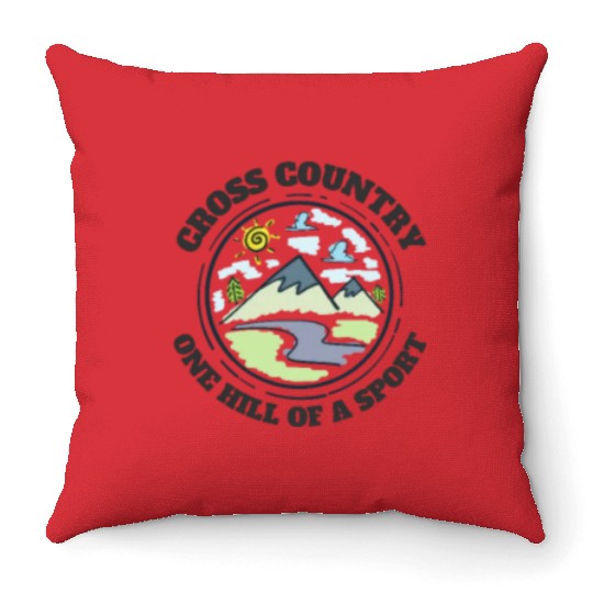 High School Running Throw Pillows, Cross Country Hills,