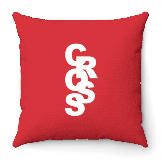 Cross Country Running Stacked Font Play Stylishs, Throw Pillows