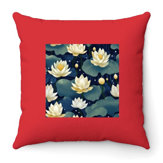 Serenity Blooms: Timeless Lotus Pattern Throw Pillows