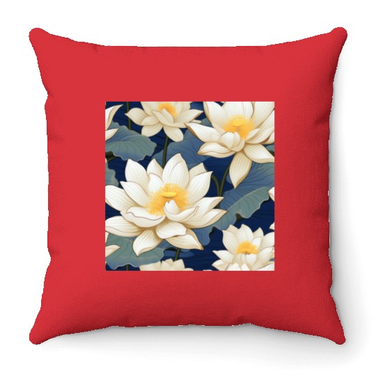 Serenity Blooms: Timeless Lotus Pattern Throw Pillows