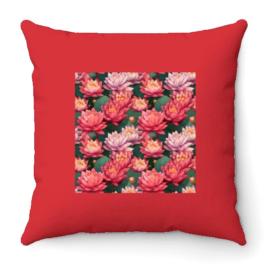 Serenity Blooms: Timeless Lotus Pattern Throw Pillows