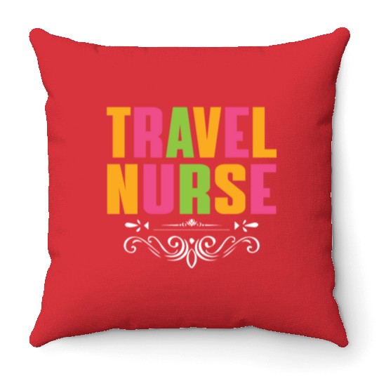 Travel Nurse Outfit Registered Nurse Throw Pillows