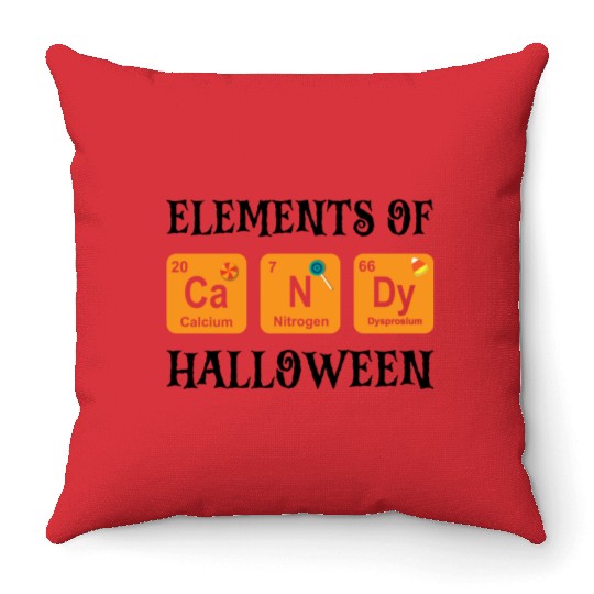 Halloween Candy Sweets Chemistry Elements Of Throw Pillows