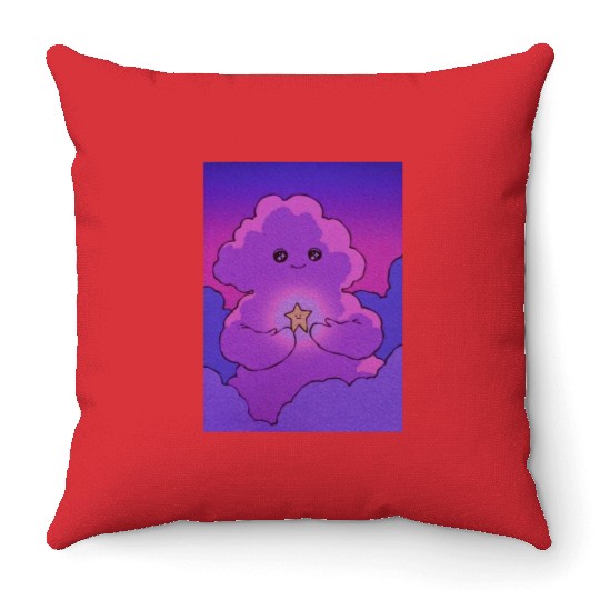 Cute Purple Cloud With Little Star Throw Pillows