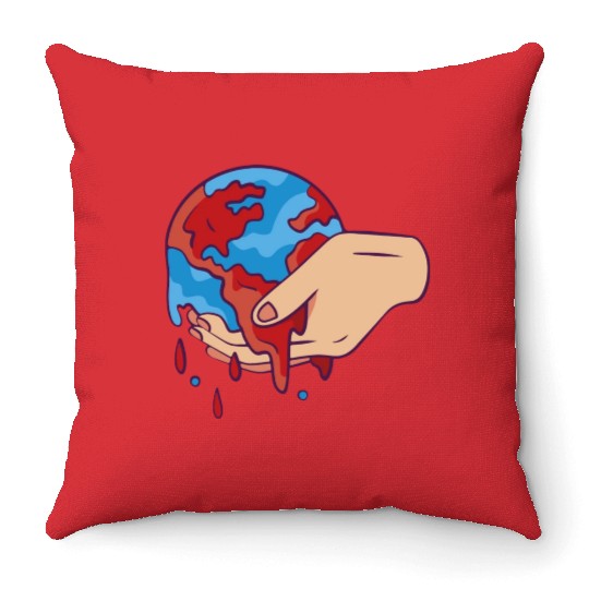 Nature Conservation Earth Day Climate Protection Throw Pillows