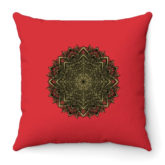 T Tattoo Flower Mandala Throw Pillows