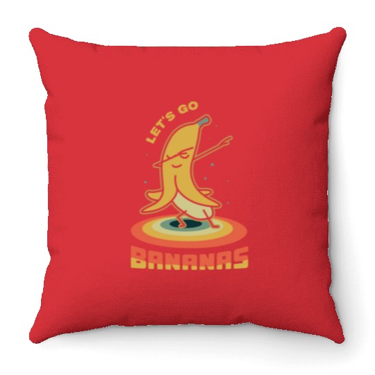 Vintage Funny Banana Meme Let Us Go Banana Throw Pillows