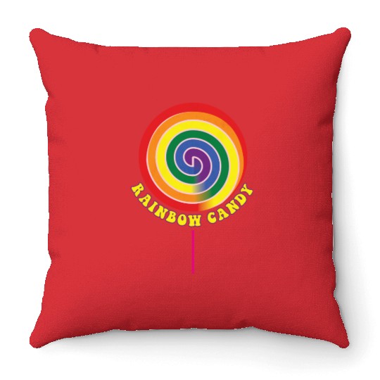 Rainbows Rainbow Pride Candy Throw Pillows