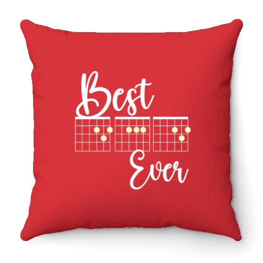 Best Dad Ever Guitar Dad Throw Pillows