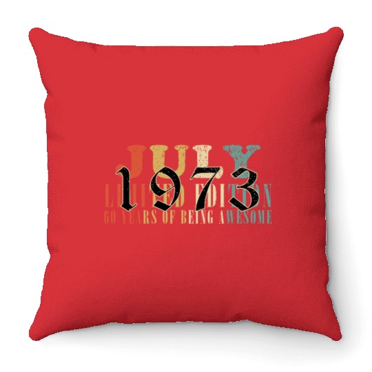 July 1973 Anniversary July 1973 July Throw Pillows