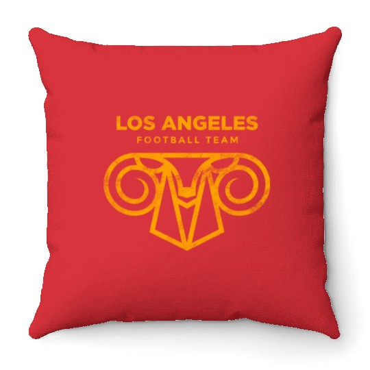 Cool Modern Rams Logo Los Angeles Sunday Football Throw Pillows