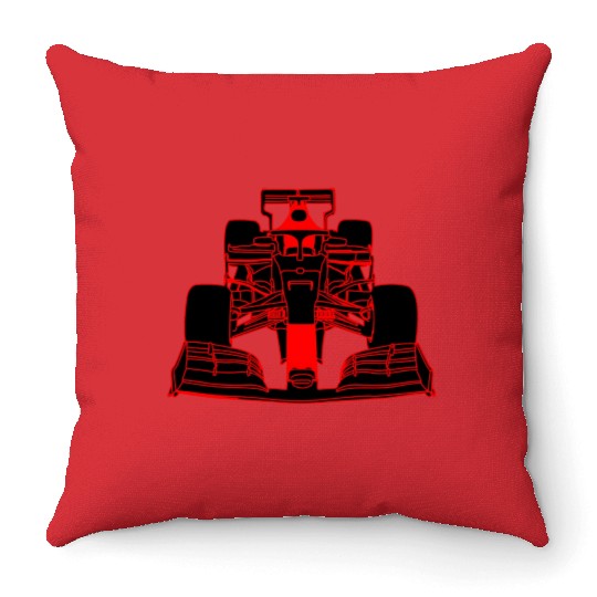 Race car formula racing car red Throw Pillows