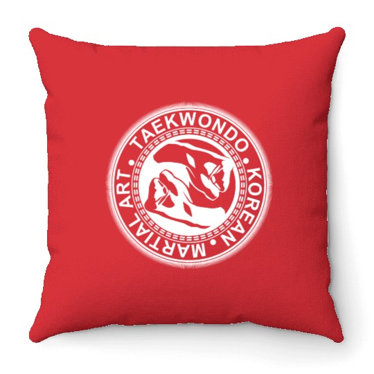 TAEKWONDO FIST YING YANG Throw Pillows