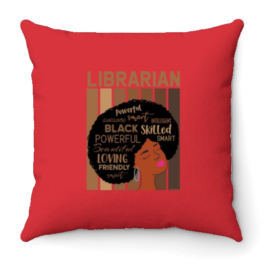 Librarian Melanin African Reading Lover Throw Pillows