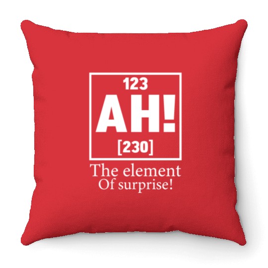 123 AH 230 THE ELEMENT OF SURPRISE Throw Pillows