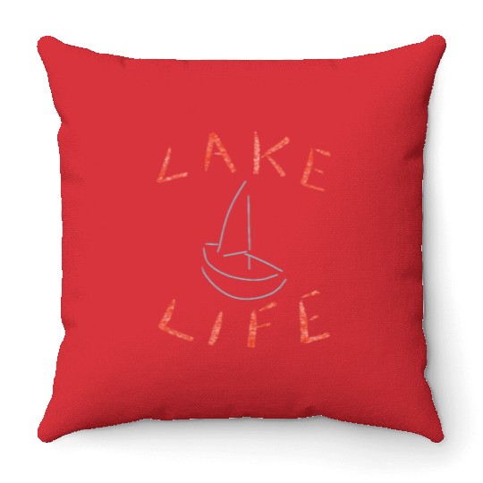 Lake Life Sketch Throw Pillows